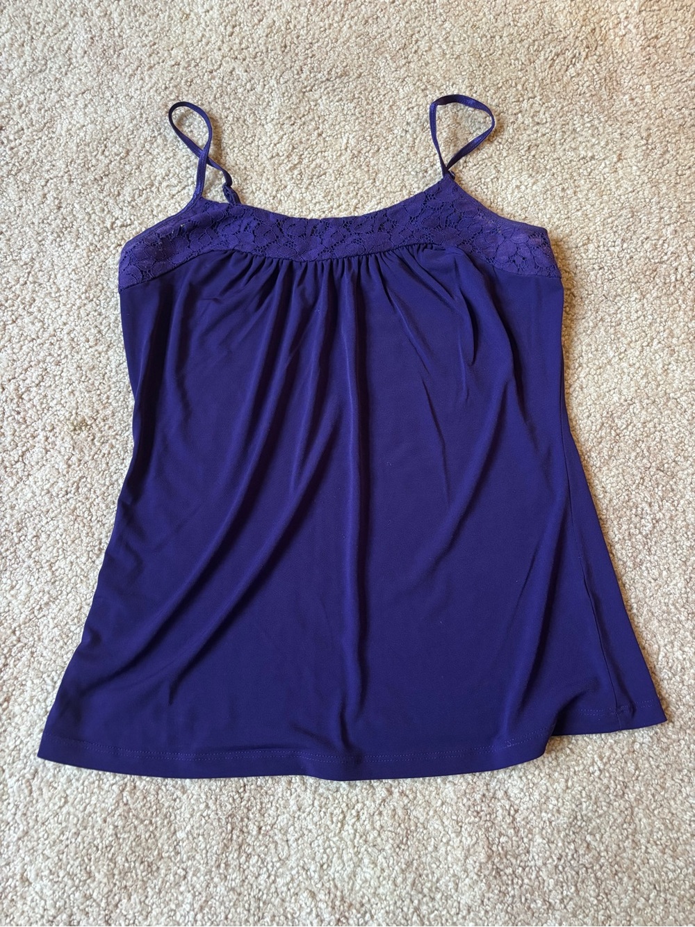 The Limited Deep Purple Lace Yoke Camisole